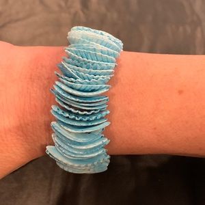 Costume light blue seashell bracelet